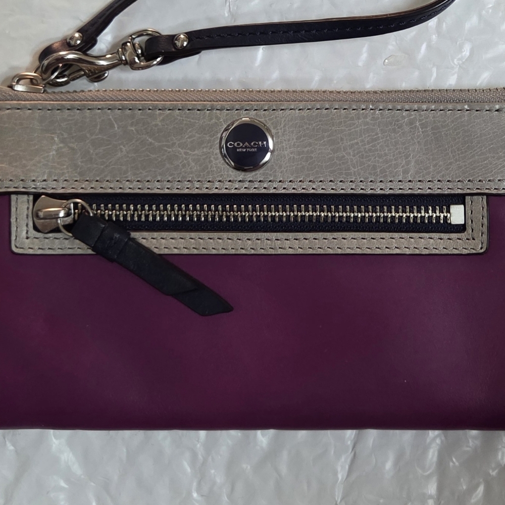 Coach Plum and Taupe Women's Wallet - Picture 1 of 5